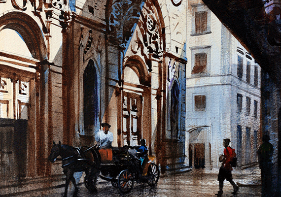 Florence. Watercolour. 10ins x 12ins.