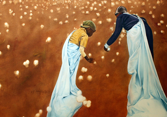 The Cotton Pickers 2011.  Oil on Canvas.  72ins x 48ins